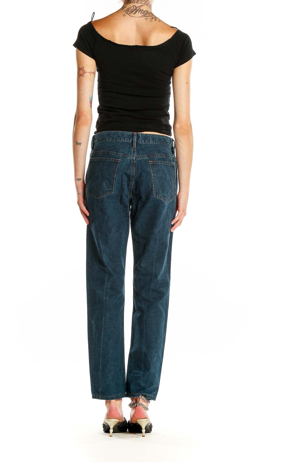 Blue Straight Leg Jeans