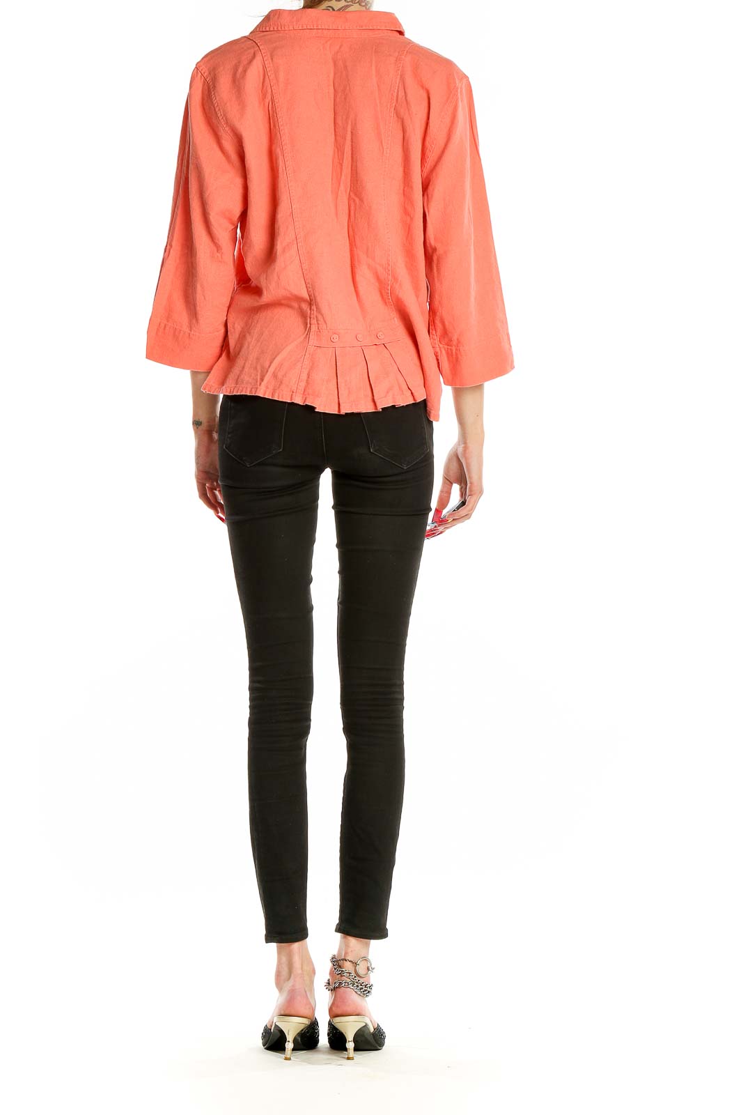 Coral Button-Down Collared Shirt