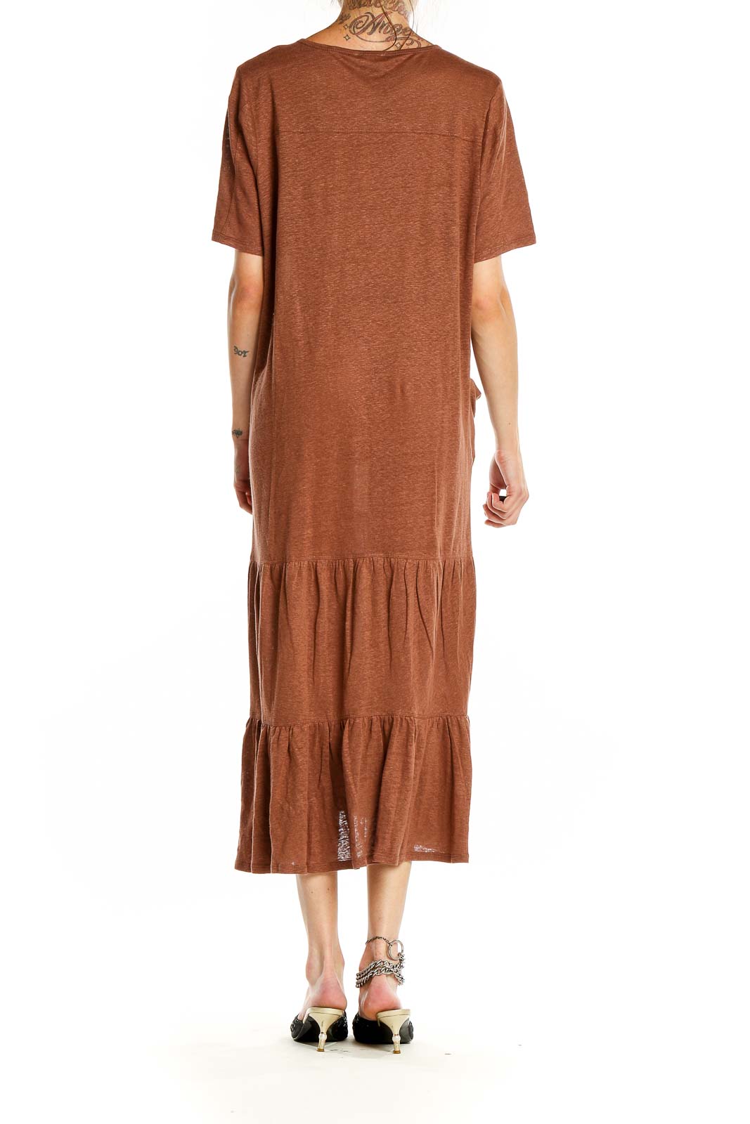 Brown Midi Shirt Dress