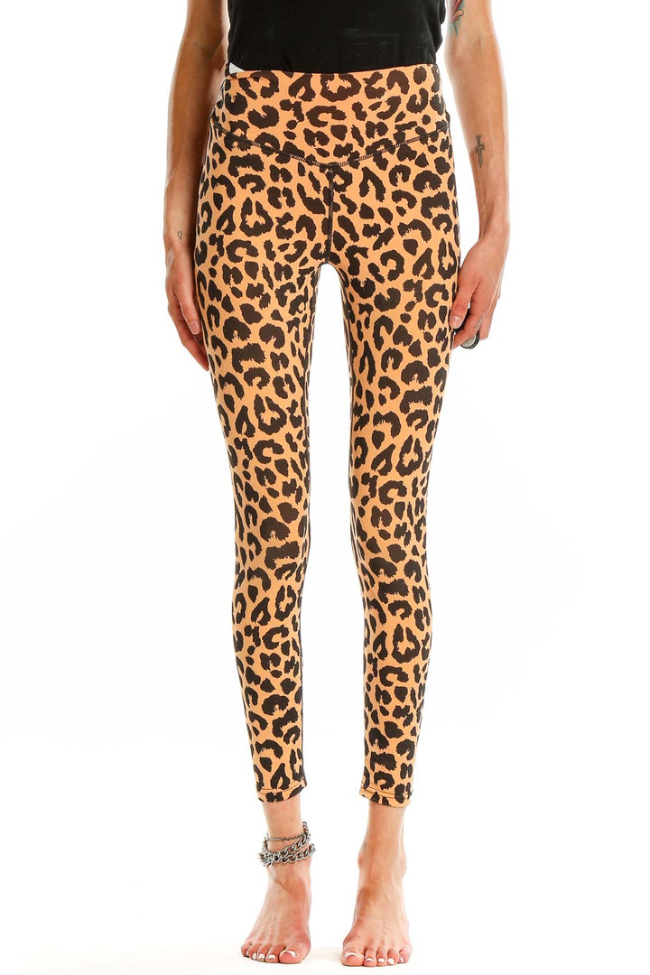 Orange Animal Print Activewear Leggings