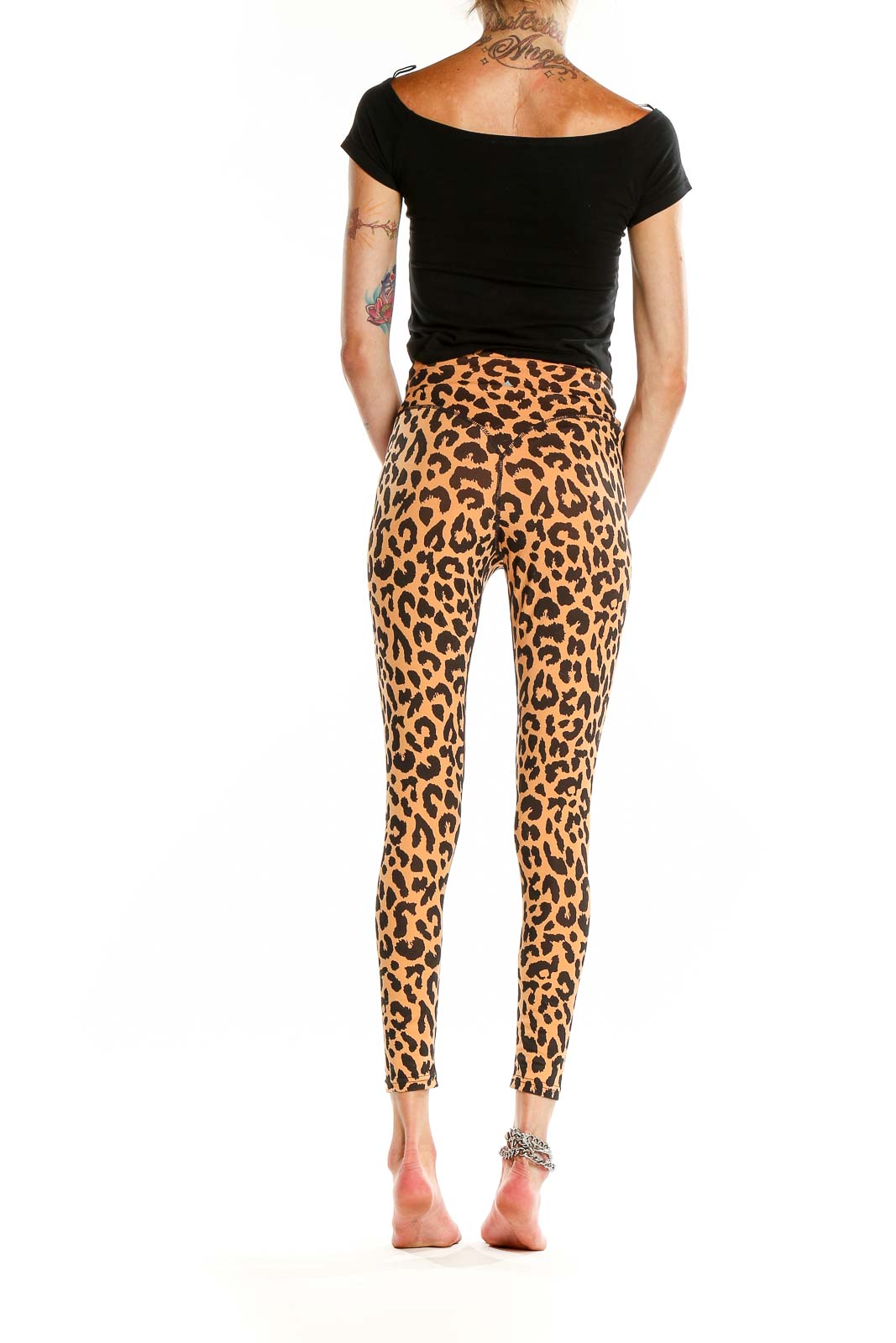 Orange Animal Print Activewear Leggings