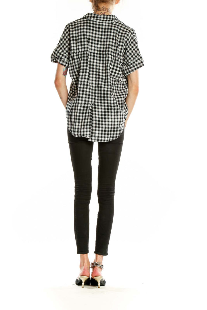 White Black Checkered All Day Wear Top