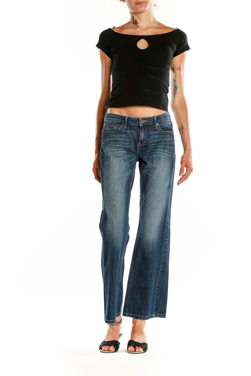 Blue Wide Leg Jeans