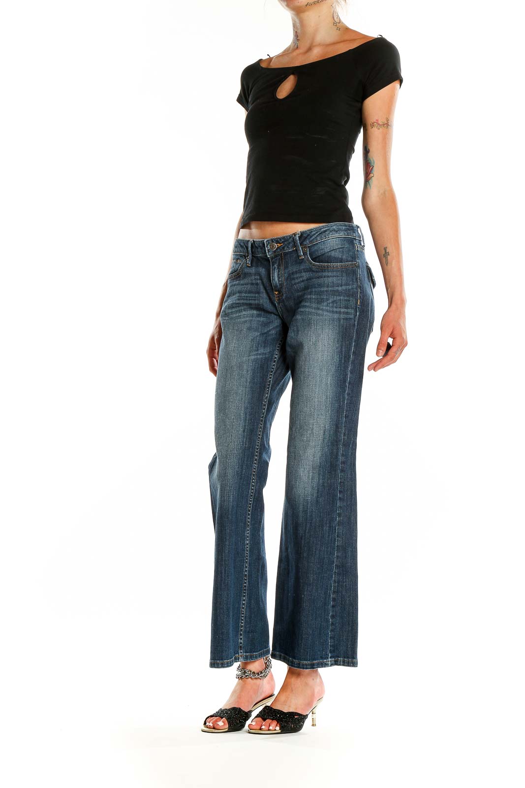 Blue Wide Leg Jeans