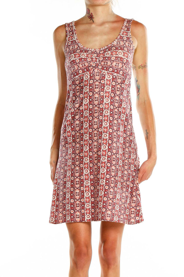 Front view of Carve Designs red floral print tank dress