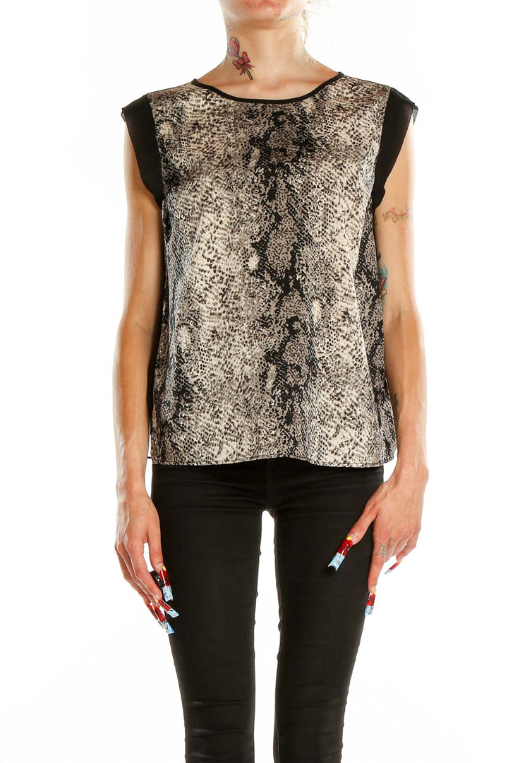 Front view of W118 by Walter Baker snake print sleeveless top