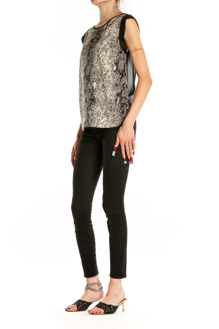 Front view of W118 by Walter Baker snake print sleeveless top