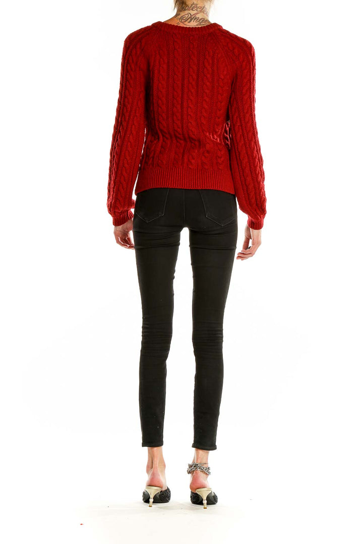 Red Cableknit Sweater