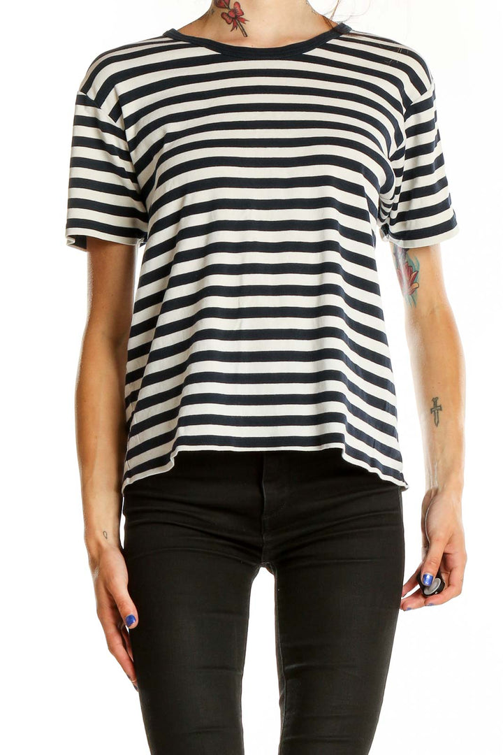 White Blue Striped T-Shirt