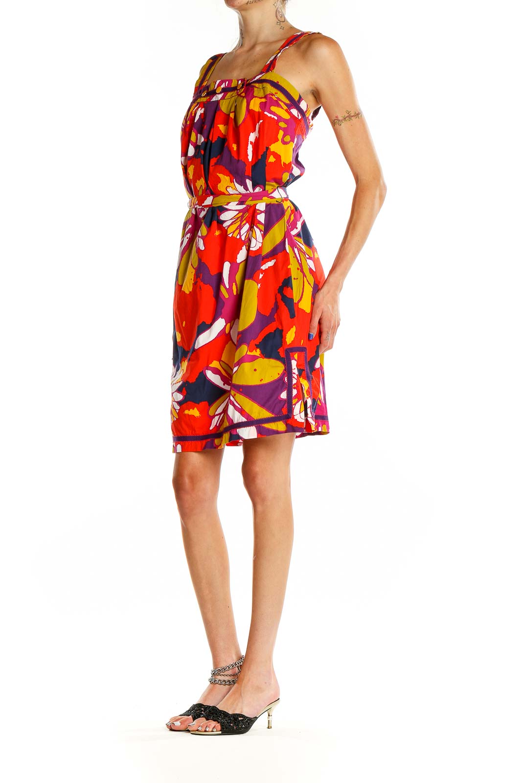 Multicolor Printed Mini Dress