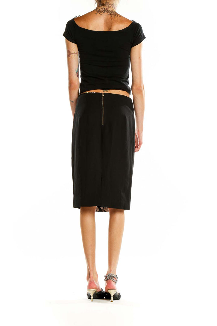 Back view of Rachel Roy black pencil skirt with zip closure