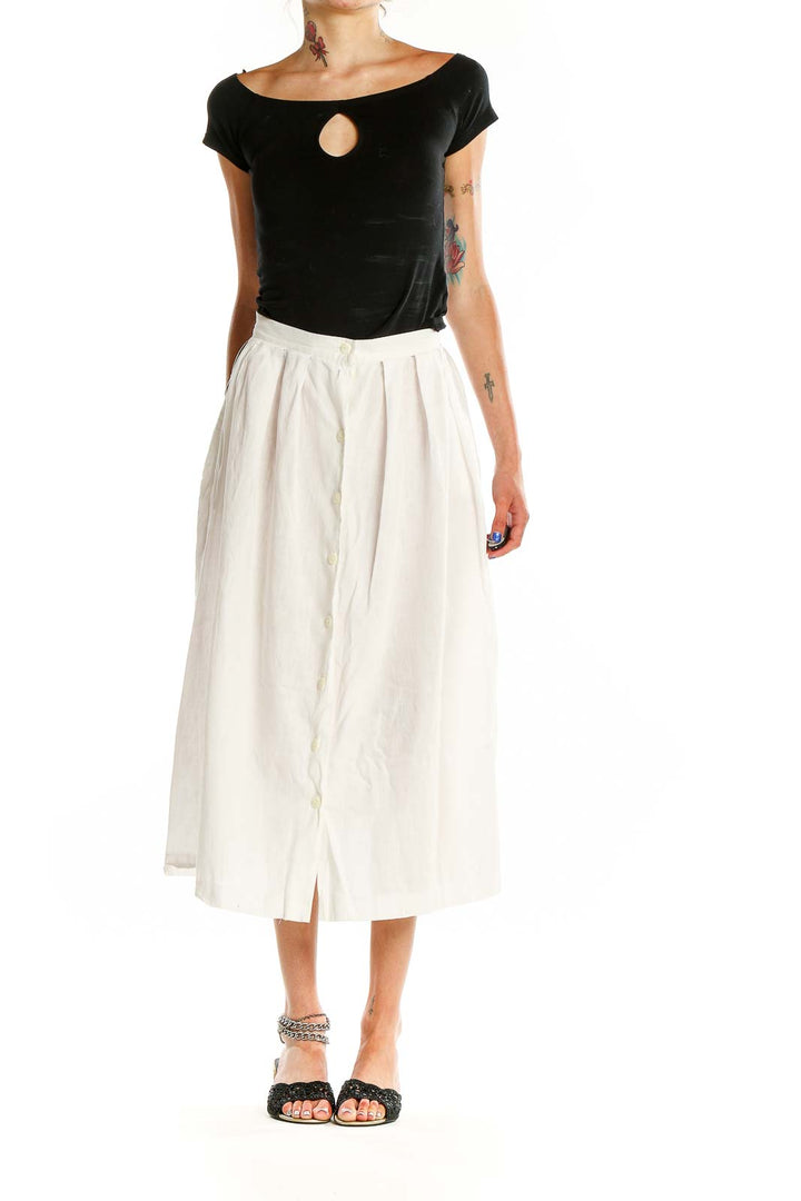 White Flared Skirt