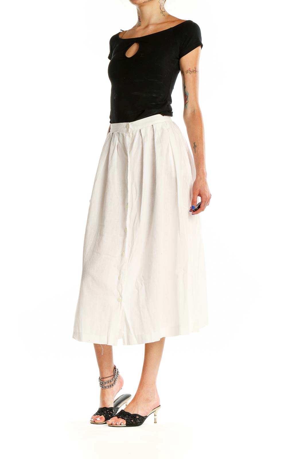 White Flared Skirt