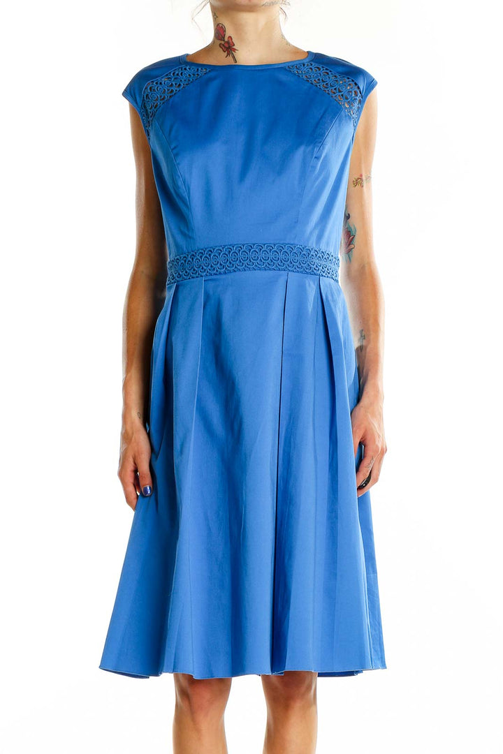 Blue Classic Fit & Flare Dress