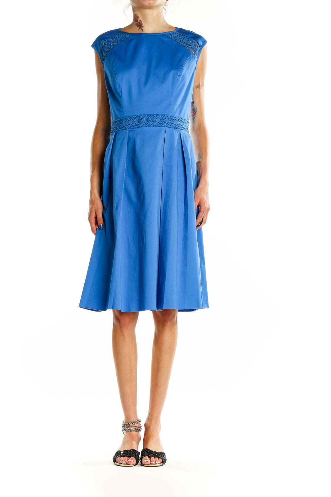 Blue Classic Fit & Flare Dress