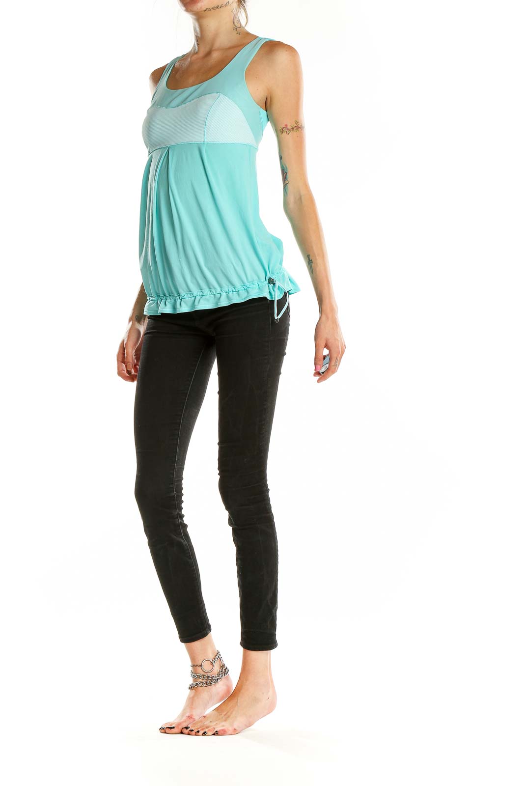 Blue Colorblock Tank Top