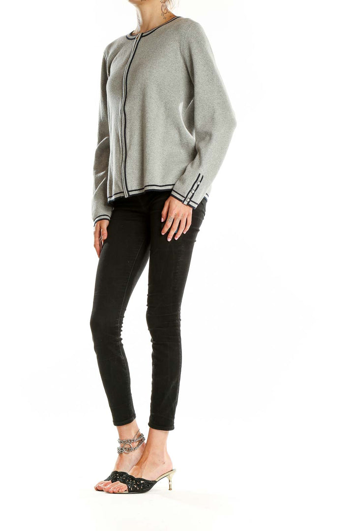 Gray Zip Up Sweater