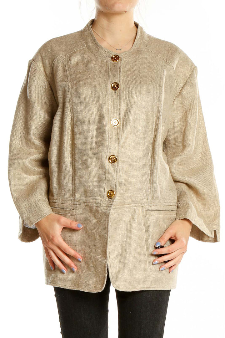 Beige Linen Coat