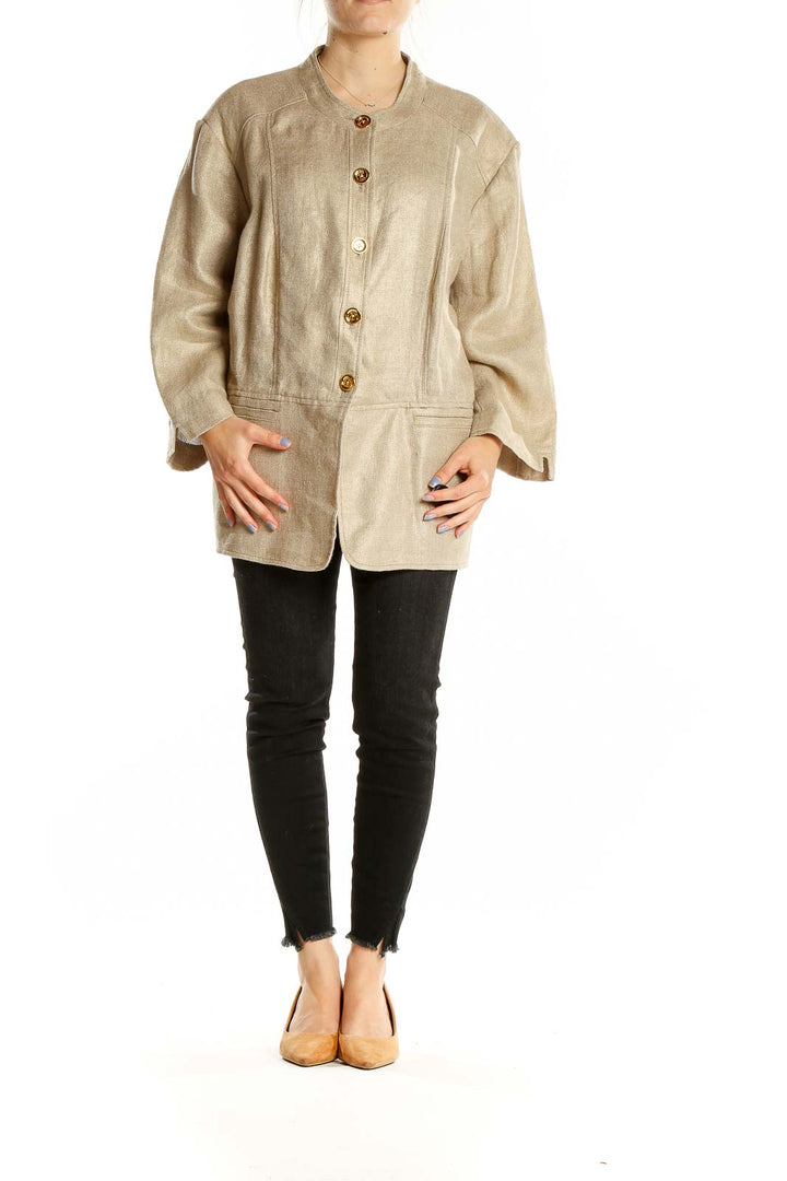 Beige Linen Coat