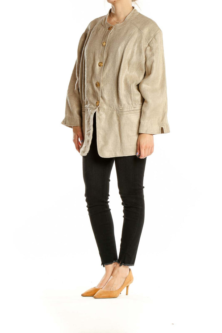 Beige Linen Coat