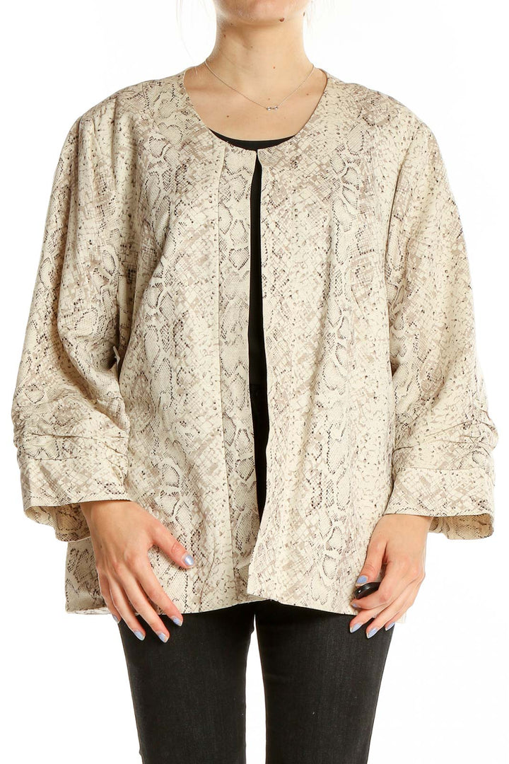 Beige Animal Print Jacket