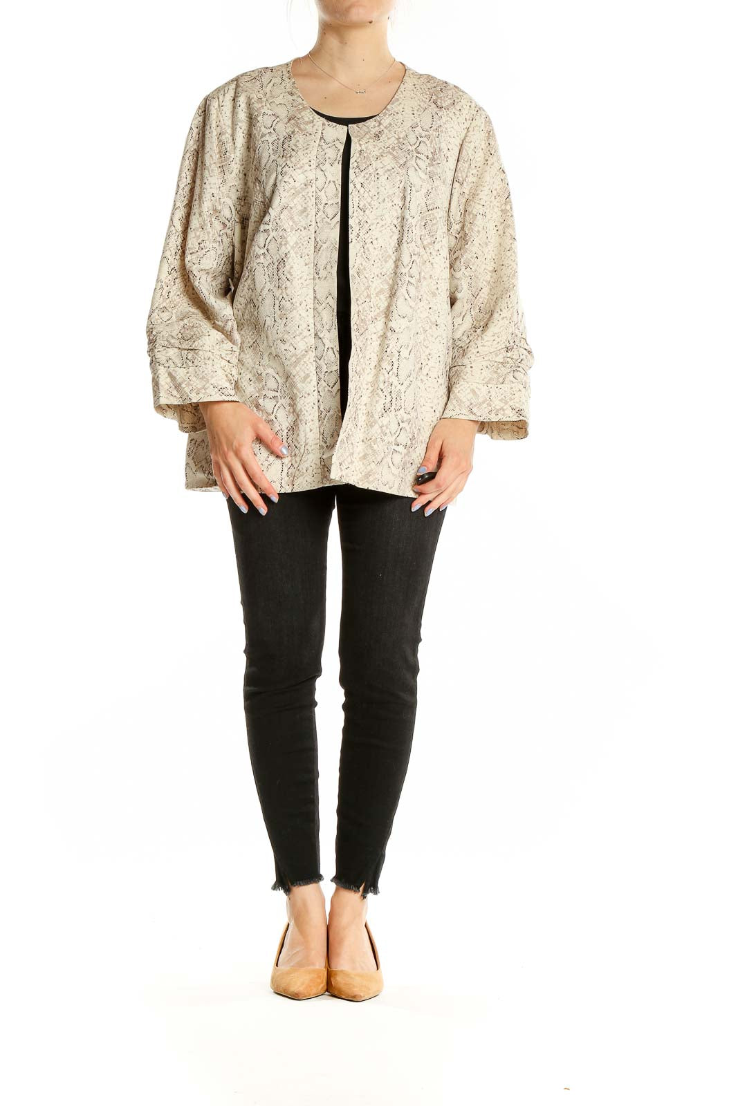 Beige Animal Print Jacket