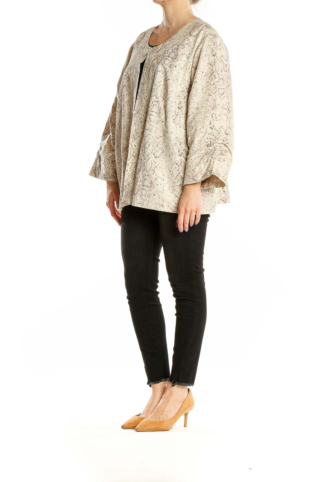 Beige Animal Print Jacket