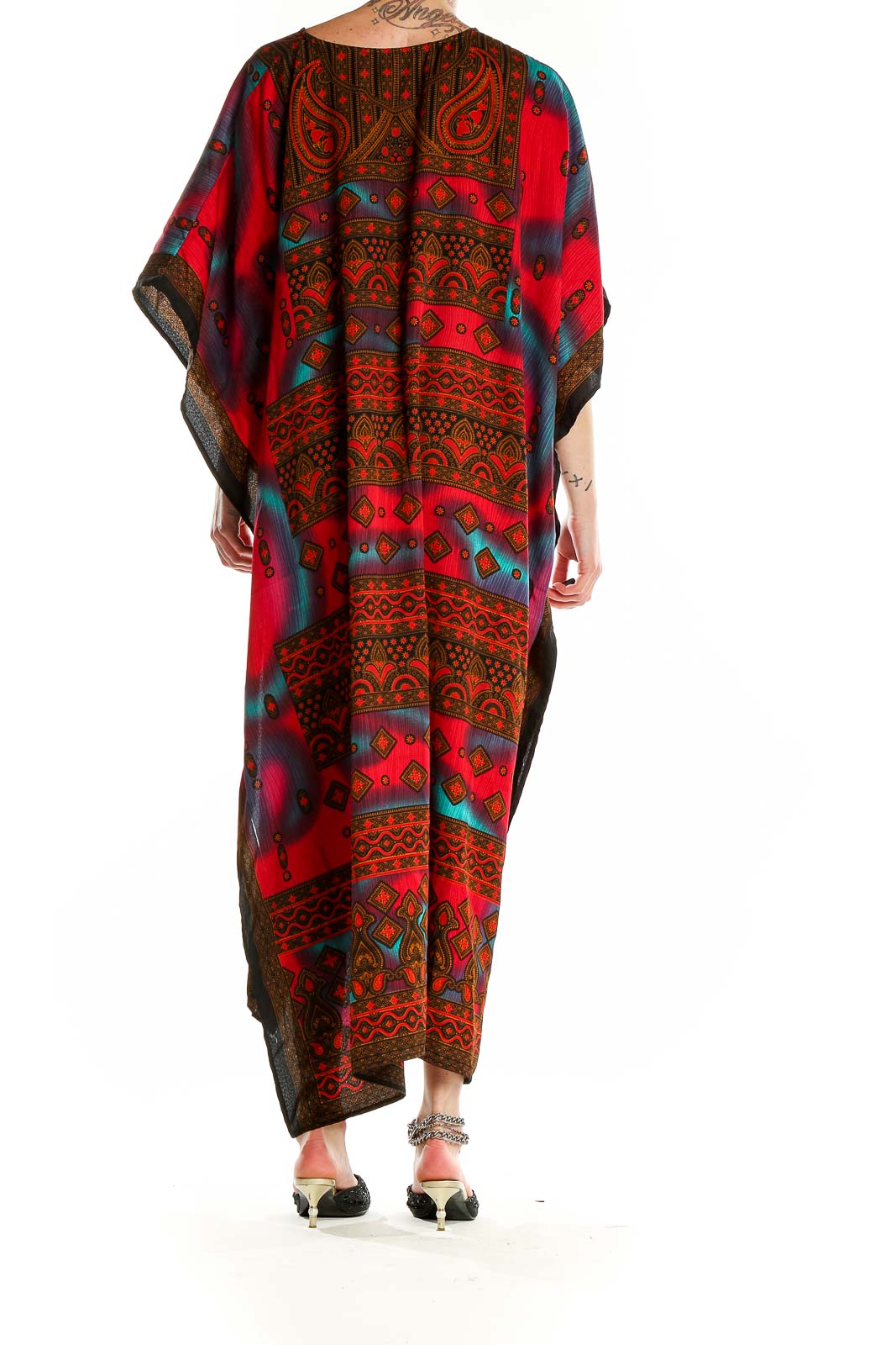 Red Brown Aztec Print Dress