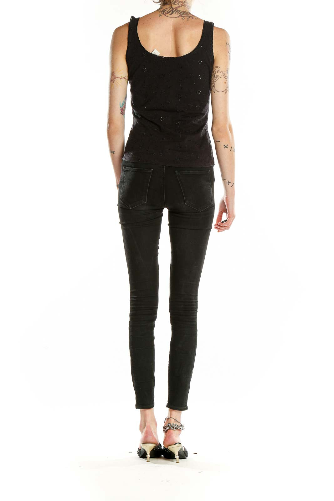 Black Sweetheart Neck Blouse