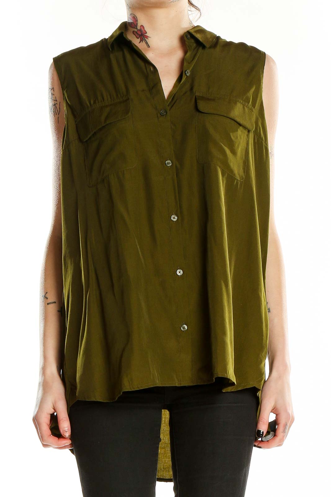 Green Sleeveless Shirt