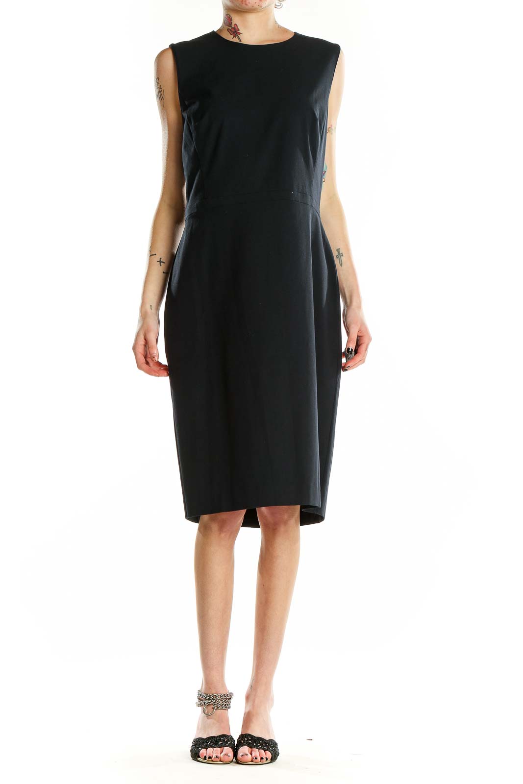 Ann Taylor Black Sleeveless Sheath Dress
