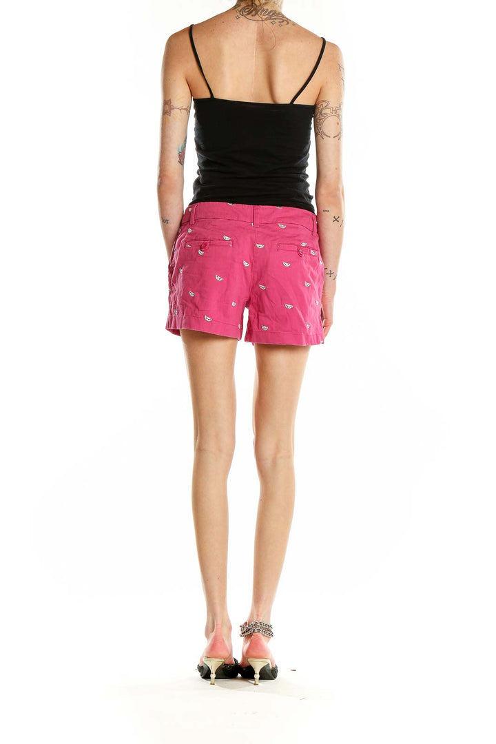 Pink Embroidered Shorts